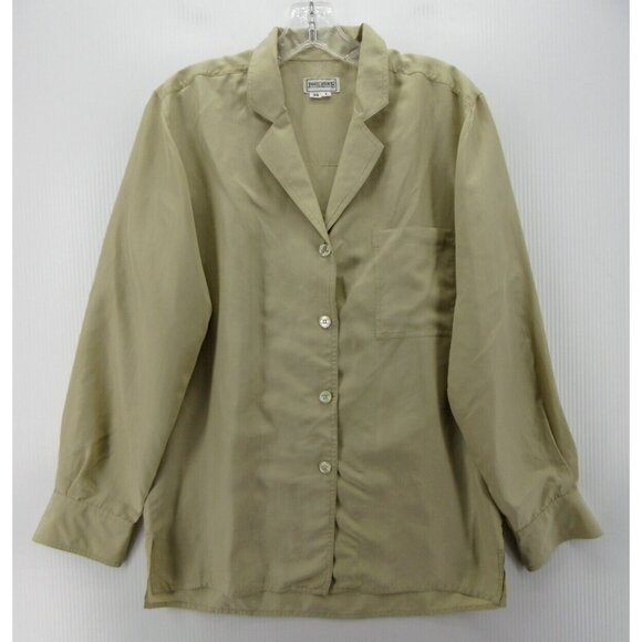 James Meade Top Large Silk Shirt Button Down Lagenlook Cottage 34 - Picture 1 of 10